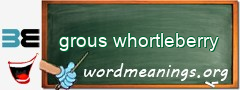 WordMeaning blackboard for grous whortleberry